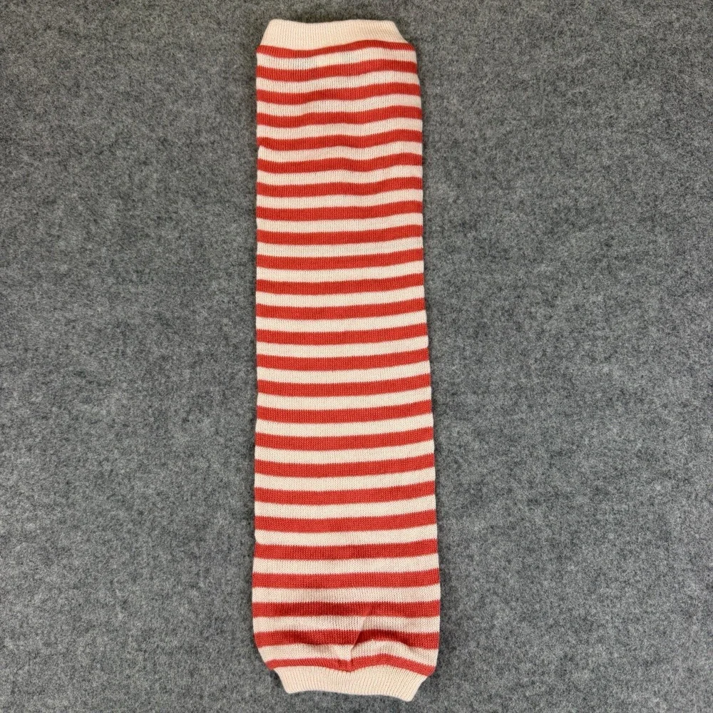 Vtg Le Tigre Single Leg Warmer NWT Red Cream Striped Knit Replacement Accessory